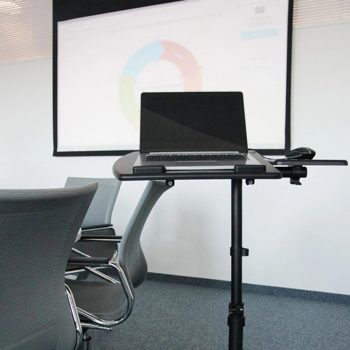 Bureau assis-debout noir VM-SL avec support pour ordinateur portable et souris de hjh OFFICE