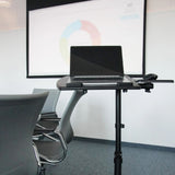 Bureau assis-debout noir VM-SL avec support pour ordinateur portable et souris de hjh OFFICE