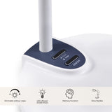 Commandes de luminosité, de température de couleur et interrupteur marche/arrêt de la lampe de bureau Lumanova D5 de hjh OFFICE