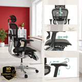 Appuie-tête et accoudoirs réglables du siège de direction de luxe ERGOHUMAN PLUS LEGPRO GEN2 de hjh OFFICE (image générée par IA)
