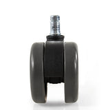 Roulettes doubles 5x ROLO FREE 11mm/65mm en noir pour sols durs avec tige métallique de hjh OFFICE