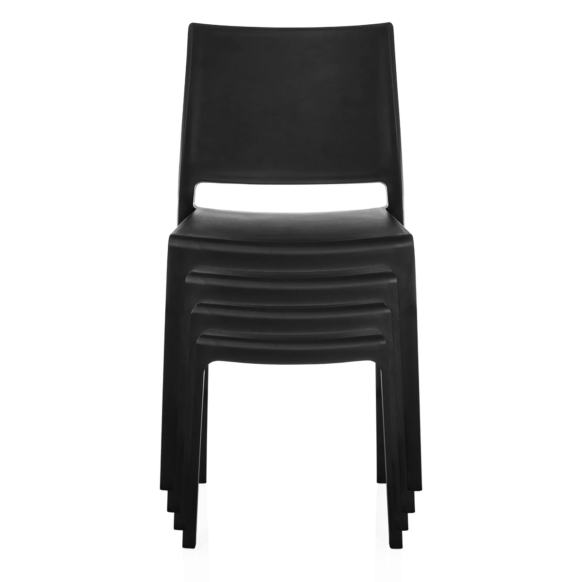 Pile de quatre chaises d'extérieur noires T37 V de hjh LIVING