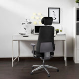 Vue arrière du Siège de bureau de qualité professionnelle PRO-TEC 400 en noir avec appui-tête et accoudoirs de hjh OFFICE
