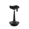 Siège assis-debout Balance Sit Ergo noir avec assise rembourrée et pied rond de hjh OFFICE