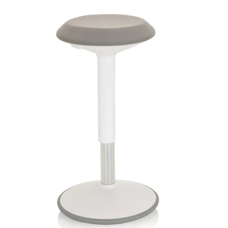 Siège assis-debout BALANCE SIT III W en blanc et gris avec assise rembourrée et pied rond de hjh OFFICE