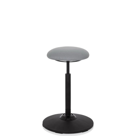 Siège assis-debout BALANCE SIT gris avec coussin d'assise rond et pied noir de hjh OFFICE