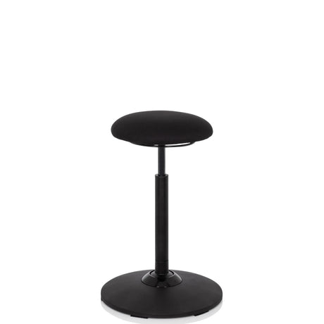 Siège assis-debout BALANCE SIT noir avec coussin d'assise rond et un pied stable de hjh OFFICE