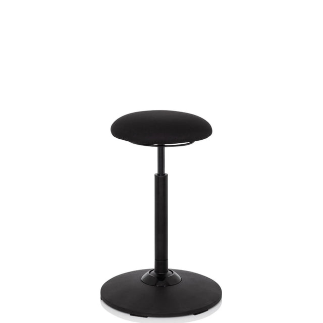 Siège assis-debout BALANCE SIT noir avec coussin d'assise rond et un pied stable de hjh OFFICE