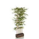 Plante artificielle verte BAMBUS I en forme de bambou avec un pot marron foncé de hjh OFFICE