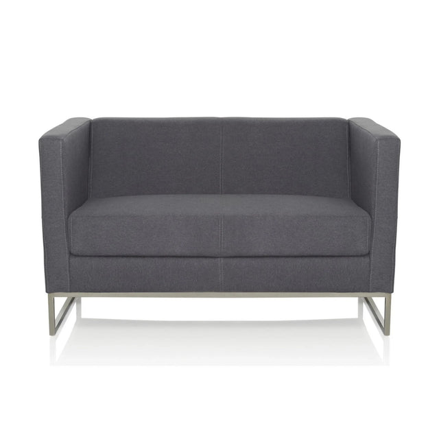 Canapé lounge BARBADOS gris foncé, deux places avec structure métallique de hjh OFFICE
