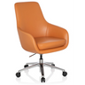 Siège de direction de qualité professionnelle BARENO en orange avec coque incurvée et pied en étoile brillant de hjh OFFICE