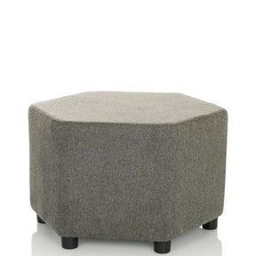 Tabouret rembourré gris BAREO avec revêtement en tissu structuré et courts pieds noirs de hjh OFFICE