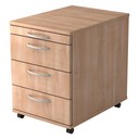 Caisson à roulettes BARI 1606 aspect noyer avec quatre tiroirs et poignées arquées de hjh OFFICE PRO