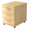 Caisson à roulettes BARI 1606 aspect érable avec quatre tiroirs et poignées incurvées de hjh OFFICE PRO