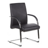 Chaises cantilever BAROLO V noires avec accoudoirs et piètement luge chromé de hjh OFFICE