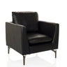 Fauteuil de salon BAVERO noir en similicuir avec pieds métalliques de hjh OFFICE