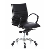 Siège de direction de qualité professionnelle PARMA 10 noir, surpiqûres croisées, base brillante à 5 roulettes de hjh OFFICE – vue à 360° (vue de trois quarts avant 40°)