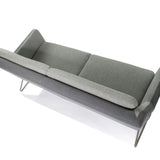 Canapé lounge LAGUN gris clair et gris foncé, trois places, avec pieds métalliques fins de hjh OFFICE