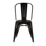 Chaise de bistrot noire VANTAGGIO COMFORT avec structure en métal et dossier haut de hjh OFFICE – vue à 360° (vue de face 0°)