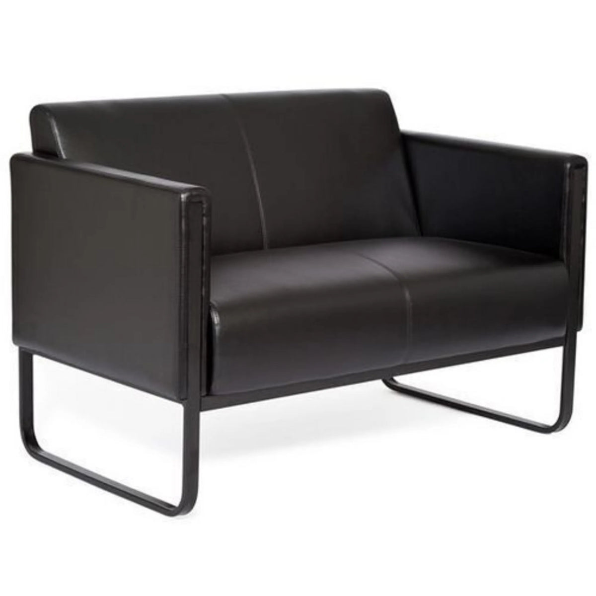 Canapé lounge noir BALI BLACK deux places avec structure en métal de hjh OFFICE