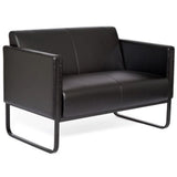 Canapé lounge noir BALI BLACK deux places avec structure en métal de hjh OFFICE