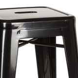 Dessus et structure d'un tabouret de bar noir de l'ensemble bar Vantaggio Set de hjh OFFICE