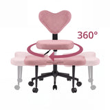 Fonction de rotation à 360 degrés de la chaise de méditation Asanasit rose avec dossier en forme de cœur de hjh LIVING