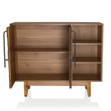 Compartiment ouvert avec étagères de la commode SANTJAGO WOOD L aspect bois foncé de hjh LIVING