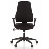 Siège de bureau de qualité professionnelle PRO-TEC 100 noir avec accoudoirs et base à cinq roulettes de hjh OFFICE – vue à 360° (vue de face 0°)