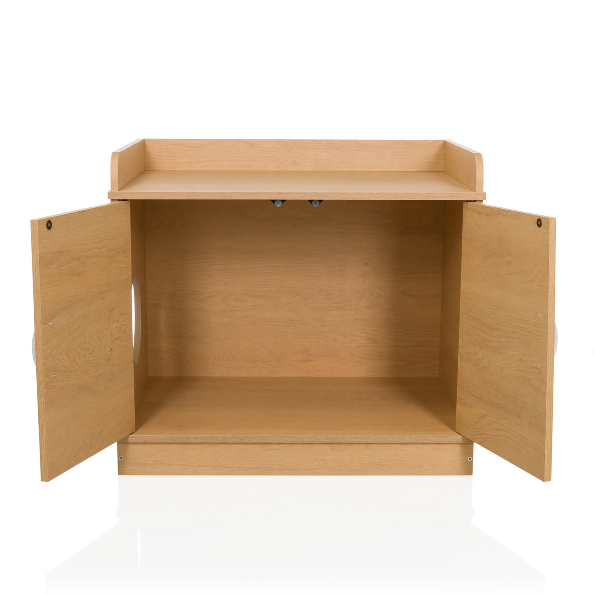 Maison pour chat KITTYHOME 2 ouverte effet hêtre avec deux portes et une tablette de hjh LIVING