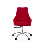 Siège de bureau à domicile SHAKE 100 rouge avec assise rembourrée et piètement à cinq roulettes de hjh OFFICE – vue à 360° (vue de face 0°)