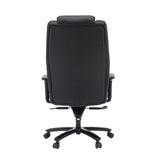 Vue arrière du siège pivotant XXL Pullmann Gen2 en similicuir noir avec cinq doubles roulettes de hjh OFFICE