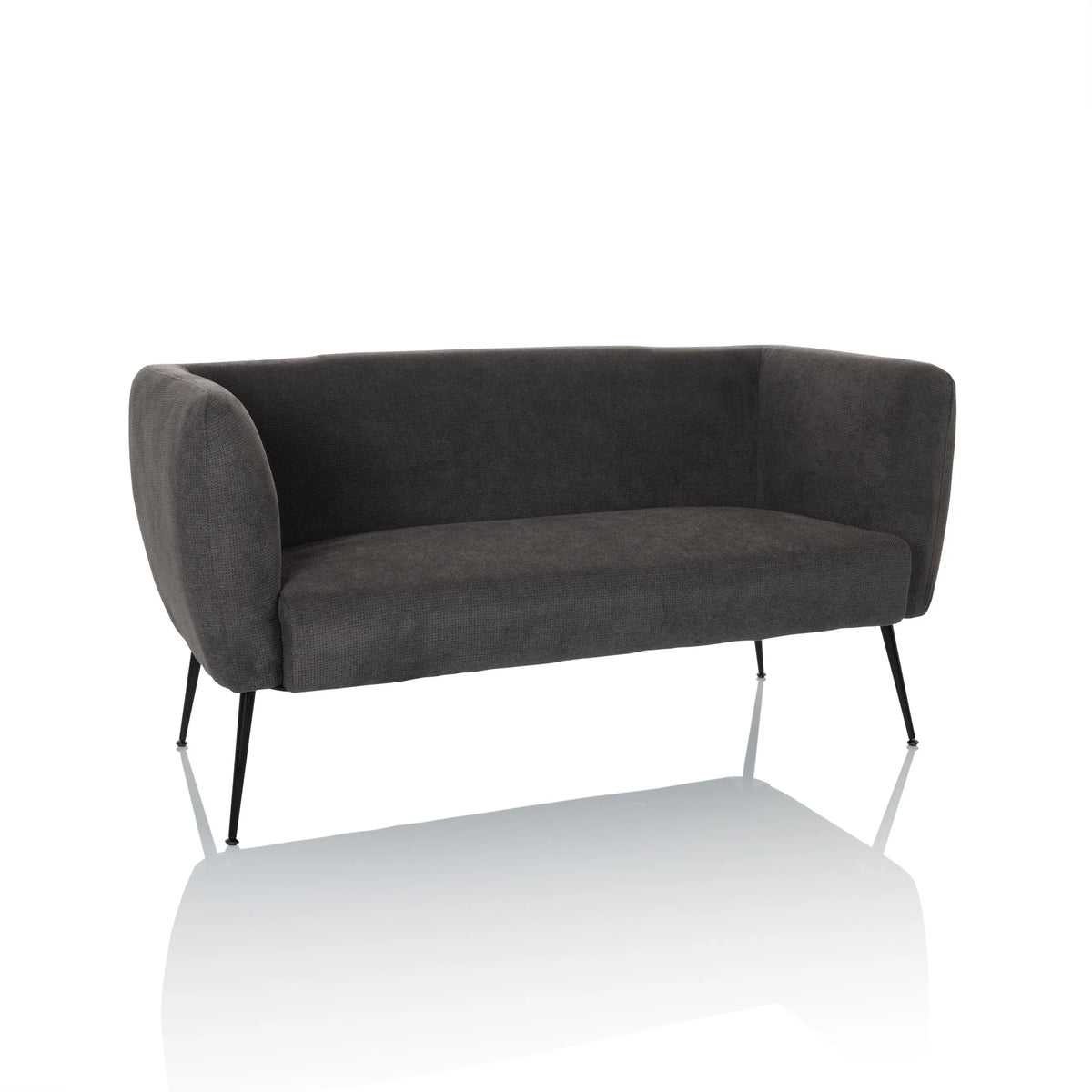 Canapé lounge gris HAYRIVER avec pieds noirs fins de hjh LIVING – vue à 360° (vue de face 15°)