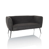 Canapé lounge gris HAYRIVER avec pieds noirs fins de hjh LIVING – vue à 360° (vue de face 15°)