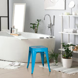 Tabouret de bistrot VANTAGGIO bleu clair avec assise carrée et quatre pieds de hjh OFFICE