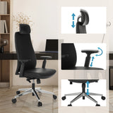 Appui-tête, accoudoirs et hauteur d'assise réglables du Siège de direction de qualité professionnelle YUCANO I de hjh OFFICE