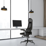 Siège de bureau de qualité professionnelle SPEKTRE BLACK noir avec dossier en maille et revêtement en tissu de hjh OFFICE