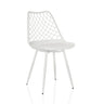 Chaise d'extérieur blanche BEGIO S avec dossier en grille et quatre pieds fins de hjh LIVING