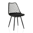 Chaise d'extérieur noire BEGIO S avec dossier en grille et quatre pieds fins de hjh LIVING