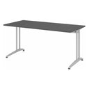 Bureau BELA 16 S en graphite avec un plateau rectangulaire et des pieds en métal argenté de hjh OFFICE PRO