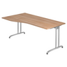 Bureau BELA 18 S aspect noyer avec pieds en métal argenté de hjh OFFICE PRO