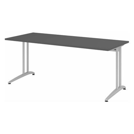 Bureau BELA 19 S en graphite avec structure argentée et un plateau de 180 x 80 cm de hjh OFFICE PRO