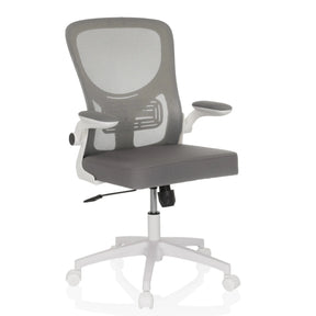 Siège de bureau à domicile BELIO W en gris avec dossier en maille et structure blanche de hjh OFFICE