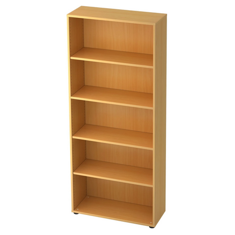 Étagère BETA 4000 en décor couleur hêtre avec cinq niches ouvertes de hjh OFFICE PRO