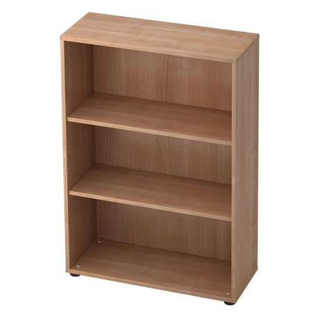Étagère BETA 4500 aspect noyer avec trois niches de rangement ouvertes de hjh OFFICE PRO