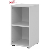 Étagère grise BETA 9 avec deux tablettes ouvertes de hjh OFFICE PRO