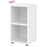 Étagère BETA 9 blanche avec deux niches ouvertes et pieds en plastique noirs de hjh OFFICE PRO