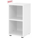 Étagère BETA 9 blanche avec deux niches ouvertes et pieds en plastique noirs de hjh OFFICE PRO