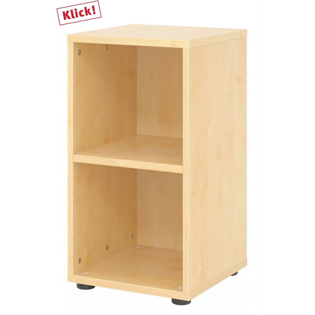 Étagère ouverte BETA 9 en bois d'érable clair avec deux niches de hjh OFFICE PRO