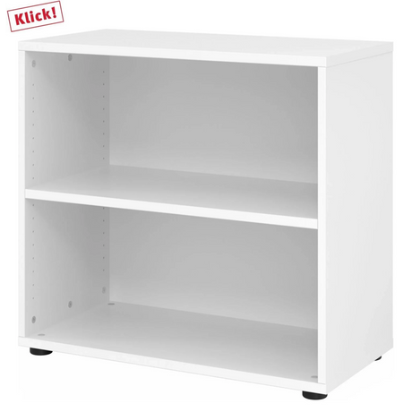 Étagère blanche BETA 9 avec deux niches ouvertes et une largeur de 80 cm de hjh OFFICE PRO